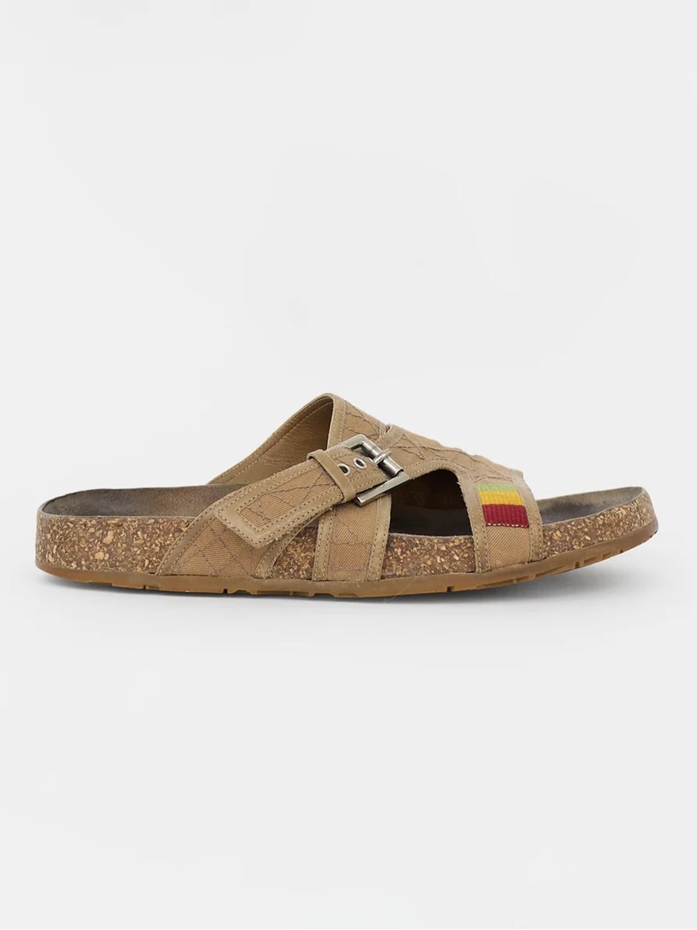 Christian Dior 2004 Rasta John Galliano Cork Slide Sandals IT 38